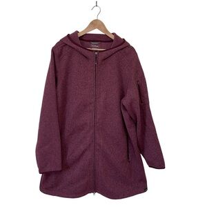L.L.Bean Women’s Long Better Sweater Fleece Zip Up Hoodie Jacket 3X